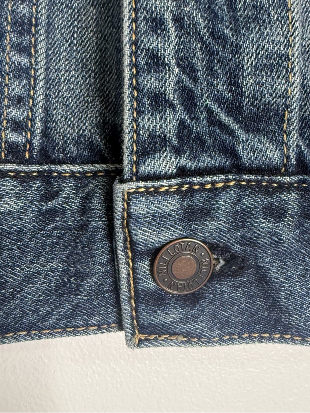 Nili Lotan Denim Jacket Small Cropped Button Front USA Made Jean - Picture 3 of 8